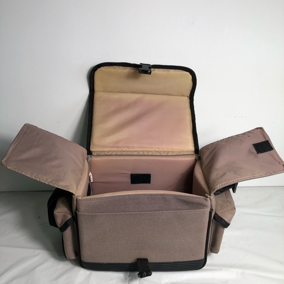 Vtg Optex Canvas Camera Bag Beige/black - Picture 4 of 11
